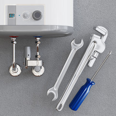 Tankless water heater and tools to fix it