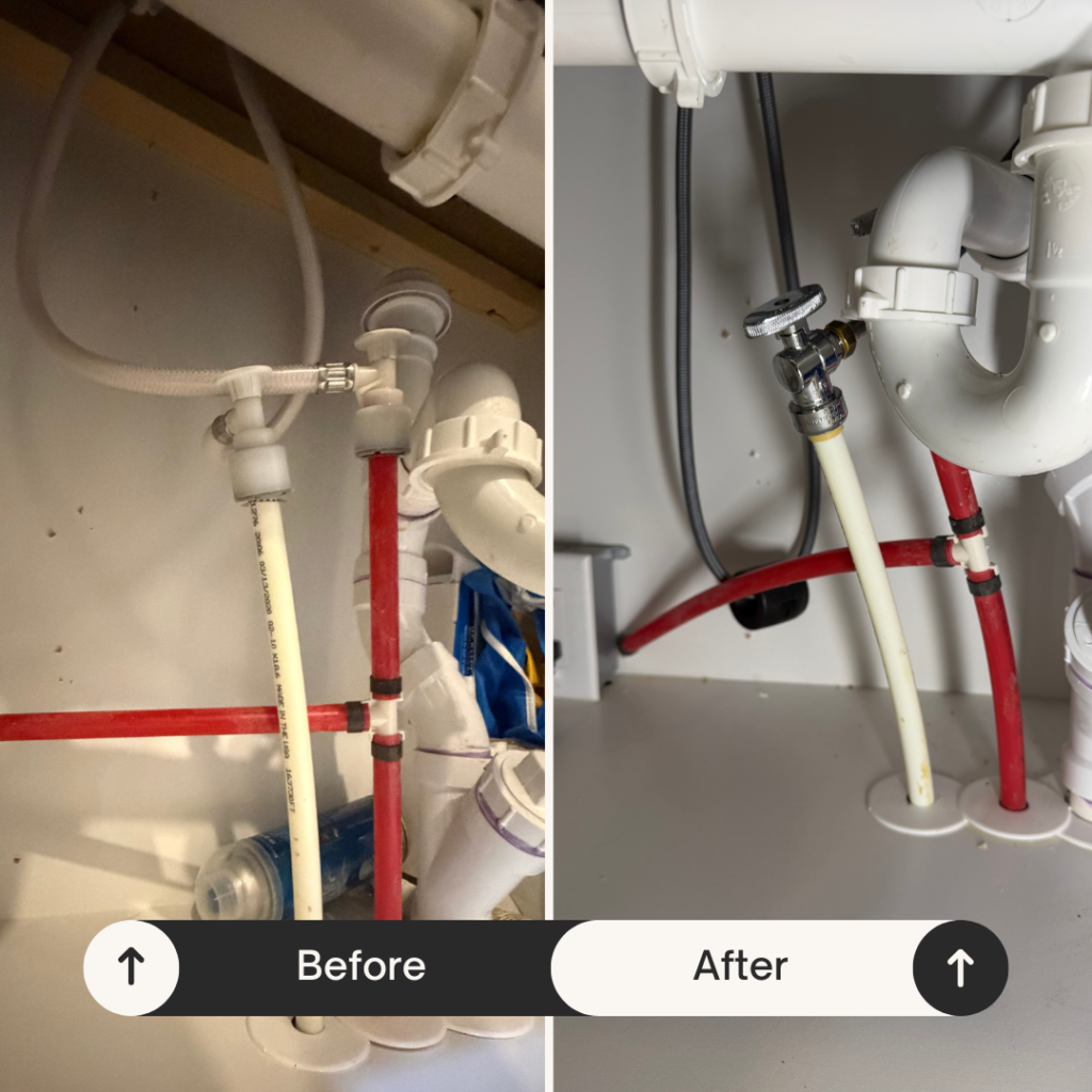 Before and After Water Shut Off Valve